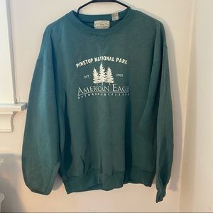 Teal American Eagle Crewneck Sweater